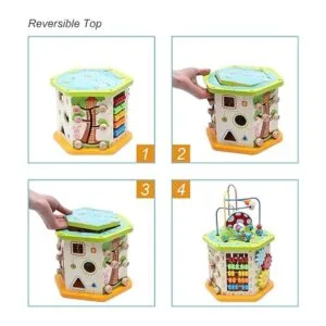 LAVIEVERT Cubo de juego de madera 9 en 1 centro de_6