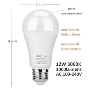 Aukora Bombilla LED de sensor inteligente de 12 W_2