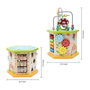 LAVIEVERT Cubo de juego de madera 9 en 1 centro de_5