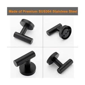 Nolimas Gancho de toalla negro mate SUS304 para baño ropa_5