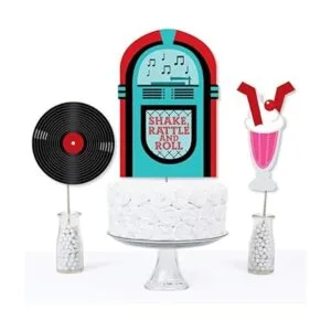 50s Sock Hop Palillos de centro de mesa para fiestas de_3