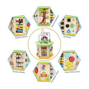 LAVIEVERT Cubo de juego de madera 9 en 1 centro de_2