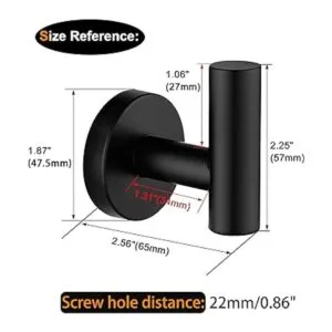 Nolimas Gancho de toalla negro mate SUS304 para baño ropa_6