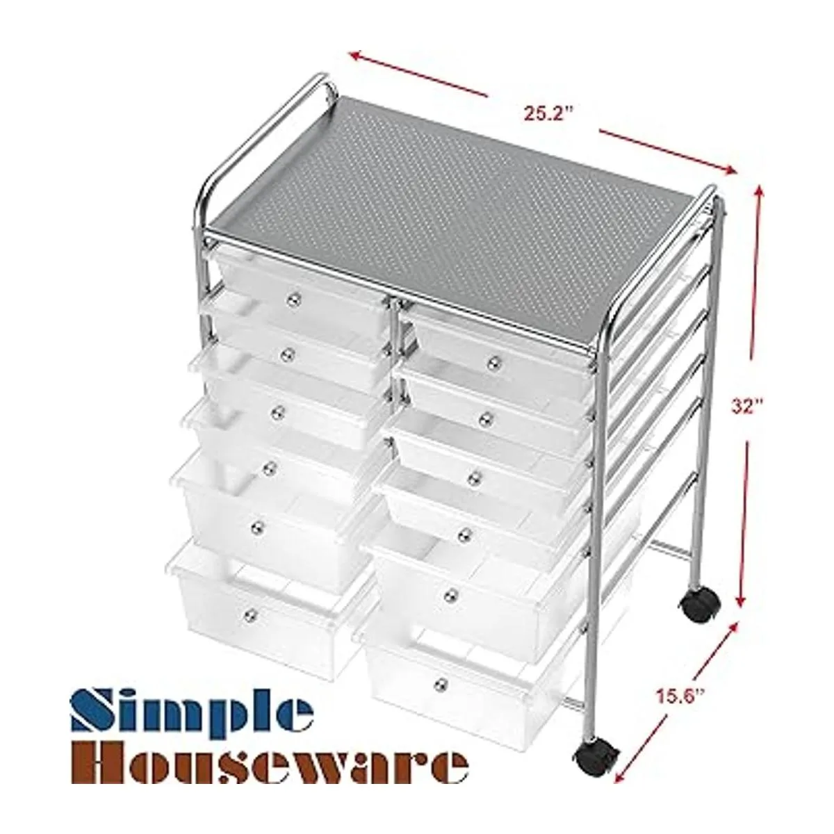 Simple Houseware Carro utilitario con 12 cajones_3