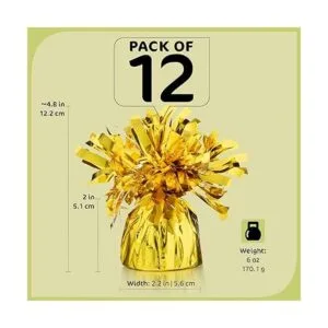 Srenta Pesas de globos dorados paquete de 12 pesas de_2