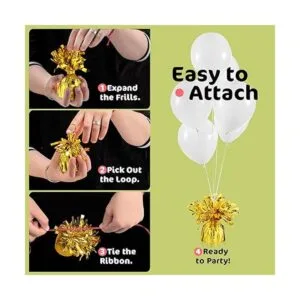 Srenta Pesas de globos dorados paquete de 12 pesas de_6