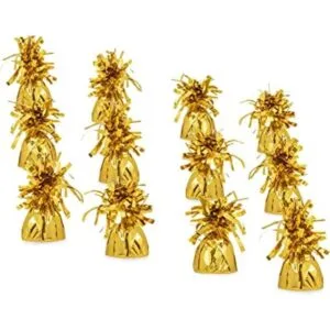 Srenta Pesas de globos dorados paquete de 12 pesas de_1