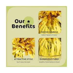 Srenta Pesas de globos dorados paquete de 12 pesas de_4