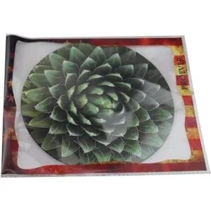 Alfombrilla de ratón redonda de cactus verde sin costuras_3