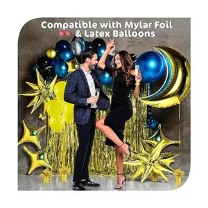 Srenta Pesas de globos dorados paquete de 12 pesas de_3