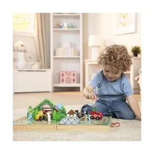 Melissa Doug 17 piezas de ferrocarril de mesa de madera_4