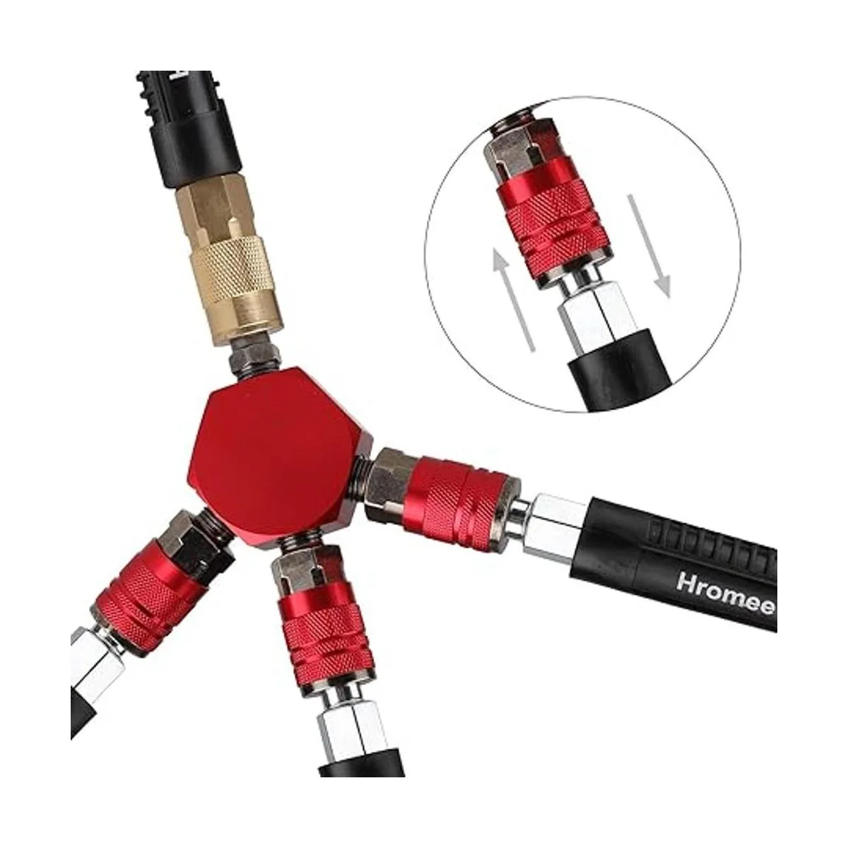 Hromee Colector de aire de 3 vías de aluminio industrial_5