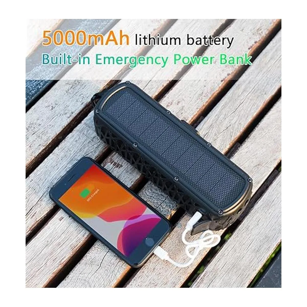 ABFOCE Altavoz solar Bluetooth portátil para exteriores_4