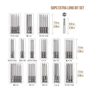 Rocaris Juego de 50 puntas de destornillador juego de_3
