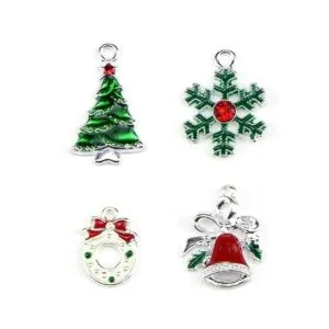 20 piezas de dije de esmalte surtido chapado en plata para_3