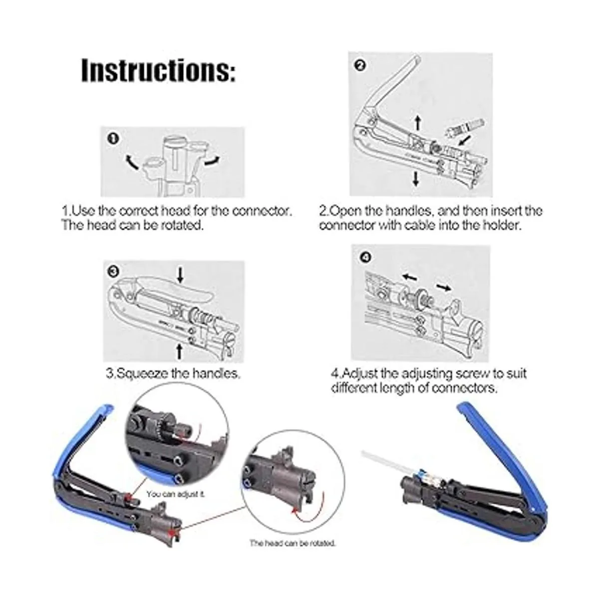 Glarks Kit de cortador de cable eléctrico de compresión_7