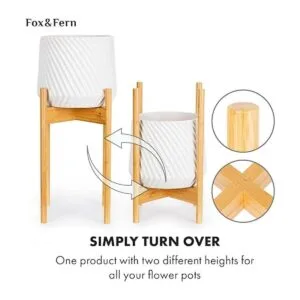 Fox Fern Soporte moderno de medio siglo para maceta_5