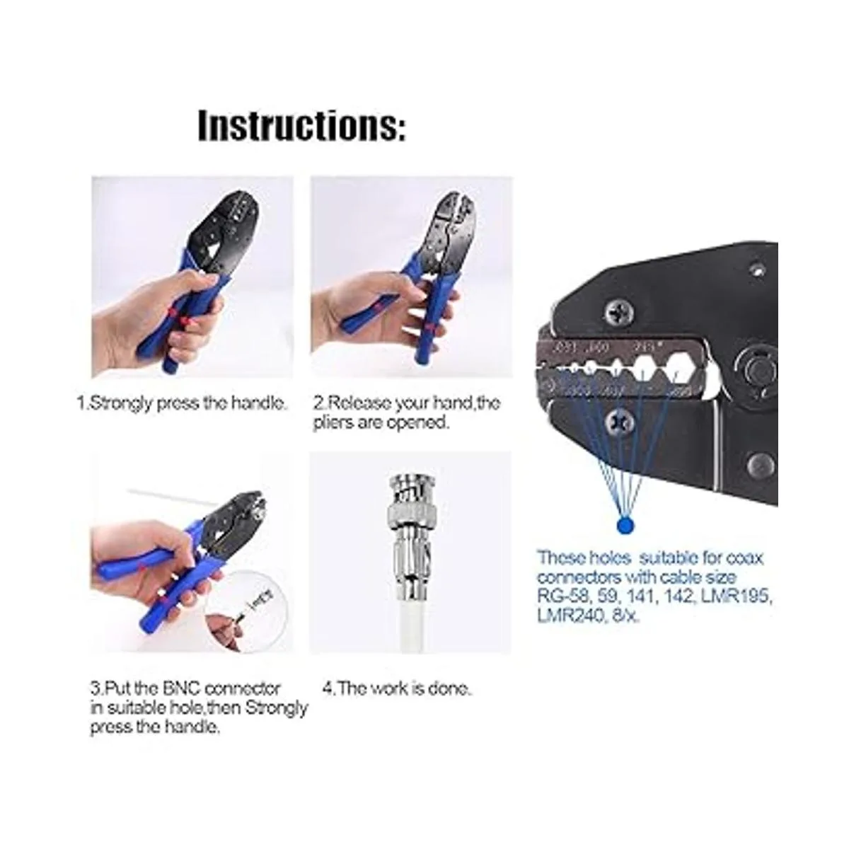 Glarks Juego de herramientas de cable coaxial herramienta_6