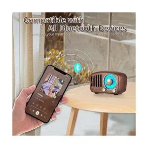 Radio vintage retro Bluetooth Radio FM de madera de nogal_2