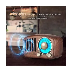 Radio vintage retro Bluetooth Radio FM de madera de nogal_5