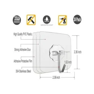 Jwxstore Ganchos de pared para colgar de 33 libras máx_2