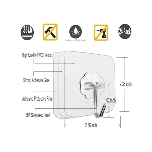Jwxstore Ganchos de pared para colgar de 33 libras máx_2