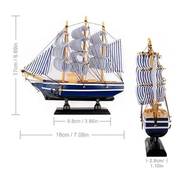 Dedoot Decoración de modelo de velero decoración náutica_3