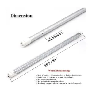 Luces LED de tubo de 2 pies 24 pulgadas 15 W reemplazo_3