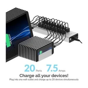 SABRENT Cargador rápido USB 2.0 de 90 W y 20 puertos_4