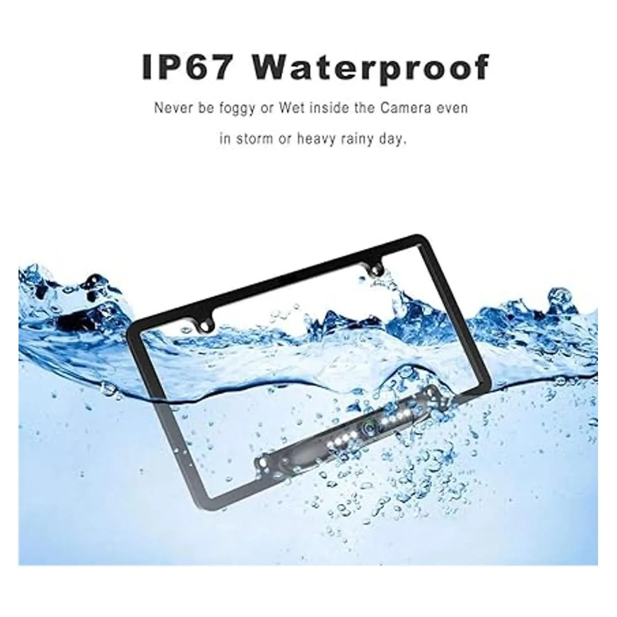 Cámara de respaldo de matrícula HD de visión nocturna con_2