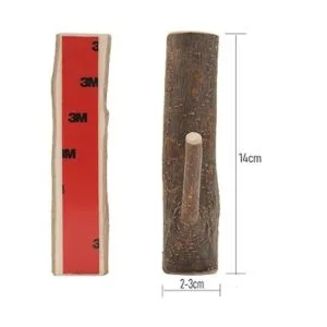 Paquete de 4 ganchos de pared de ramas de árbol de madera_2