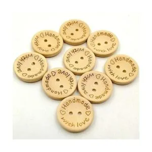 100 botones de madera hechos a mano con amor redondo botón_3