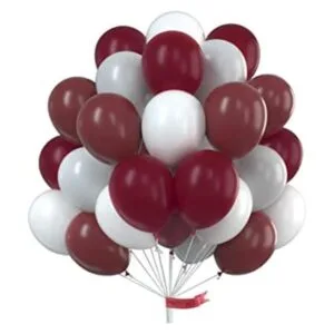 PartyWoo Paquete de 70 globos de color burdeos y blanco_1