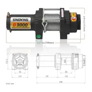 Sinoking 12 V CC 3000 LB UTV ATV Cabrestante con cable de_5