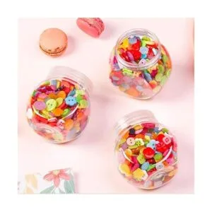 400 botones de resina de tamaños variados color caramelo_2