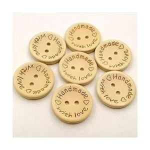 100 botones de madera hechos a mano con amor redondo botón_2