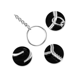 Onwon Llavero de metal con cadena de 0.984 in y anillo de_3