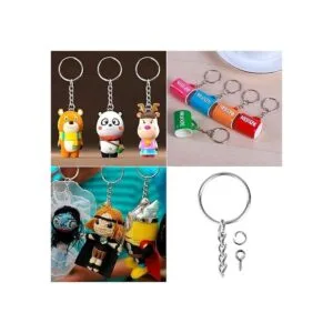 Onwon Llavero de metal con cadena de 0.984 in y anillo de_4