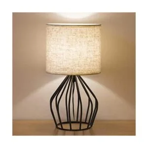 HAITRAL Lámpara de mesa moderna negra Lámpara de noche_1