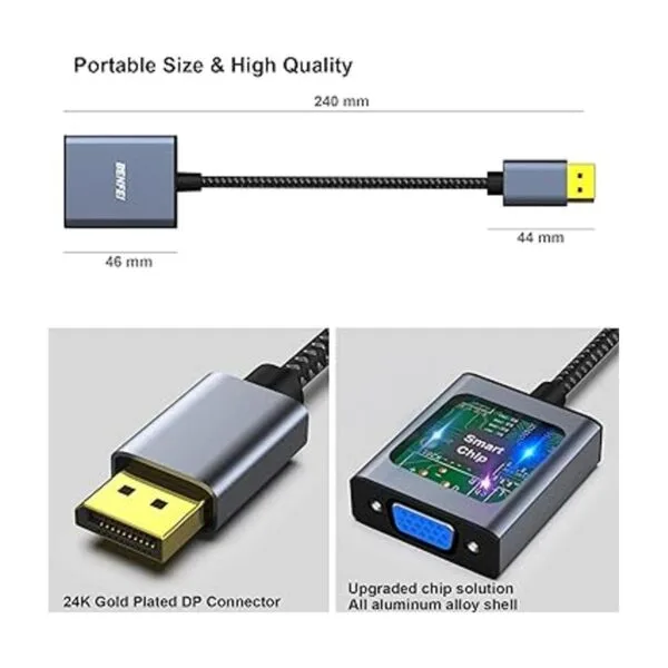 Adaptador de DisplayPort a VGA Benfei DisplayPort a VGA_6