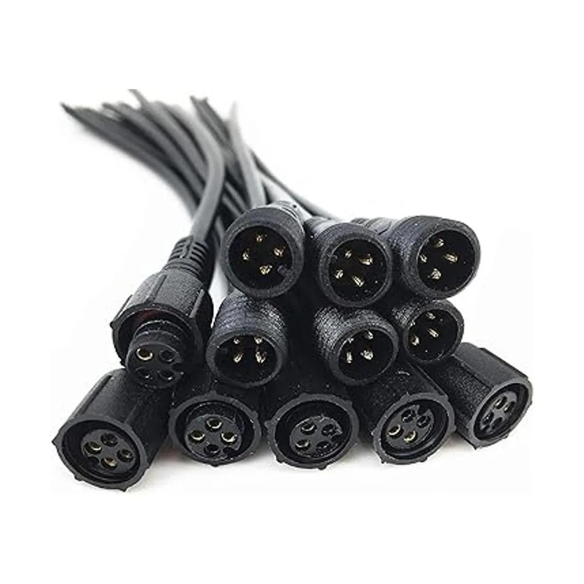6 pares de cables de conector negro de 4 pines_2