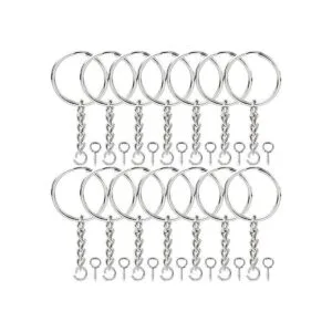 Onwon Llavero de metal con cadena de 0.984 in y anillo de_1