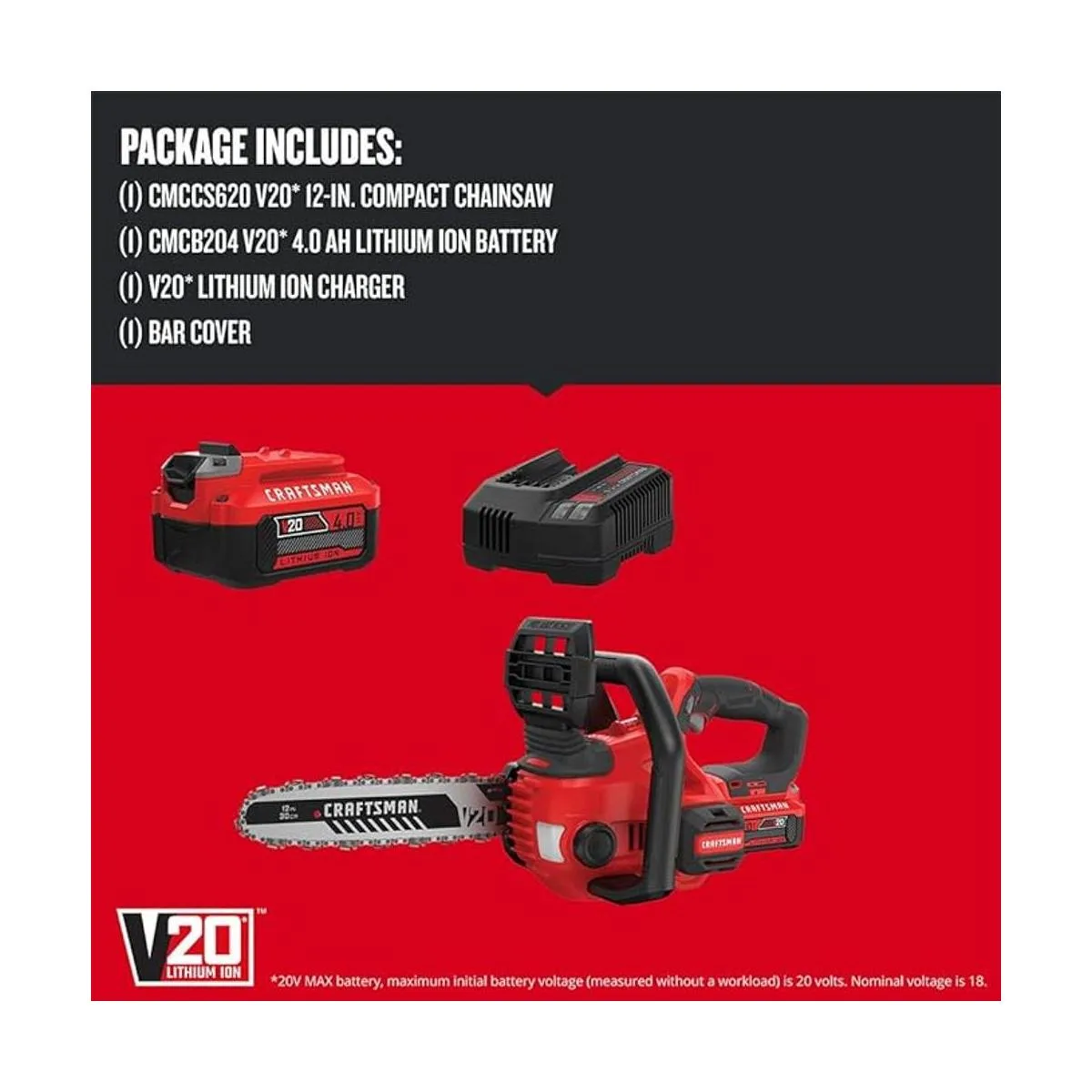 CRAFTSMAN V20 Motosierra inalámbrica 12.0 in CMCCS620M1_3