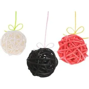 Juego de 15 bolas de mimbre decorativas pequeñas de 2_5