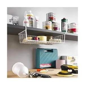 Tebery Paquete de 2 cestas de alambre blancas para colgar_4