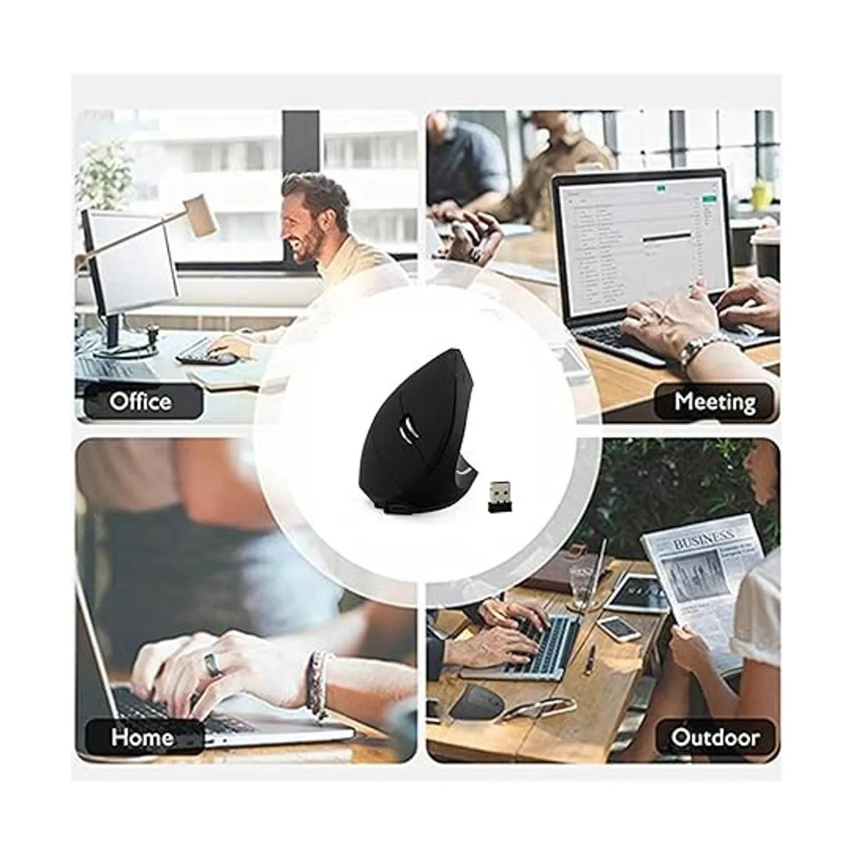 Ratón inalámbrico vertical ergonómico recargable ratones_7