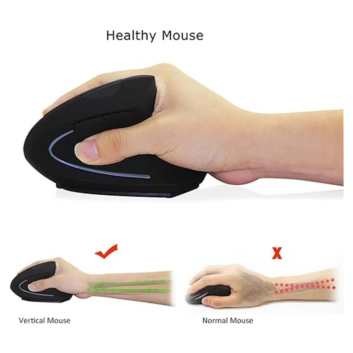 Ratón inalámbrico vertical ergonómico recargable ratones_4