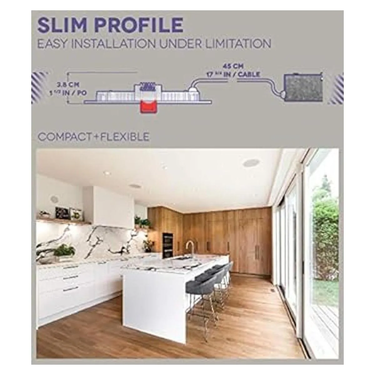 SLDSKB4W4 Kit de iluminación LED empotrable de disco_4