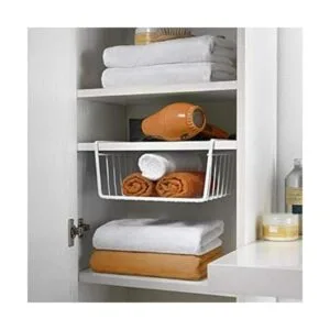 Tebery Paquete de 2 cestas de alambre blancas para colgar_5