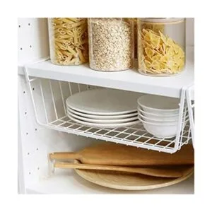 Tebery Paquete de 2 cestas de alambre blancas para colgar_3